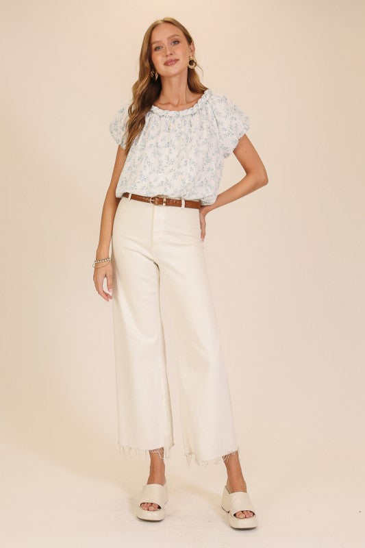 Willow Braided Neck Floral Blouse