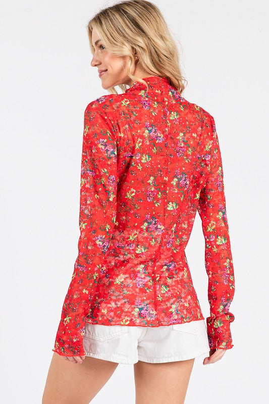Floral Lace Long Sleeve Top
