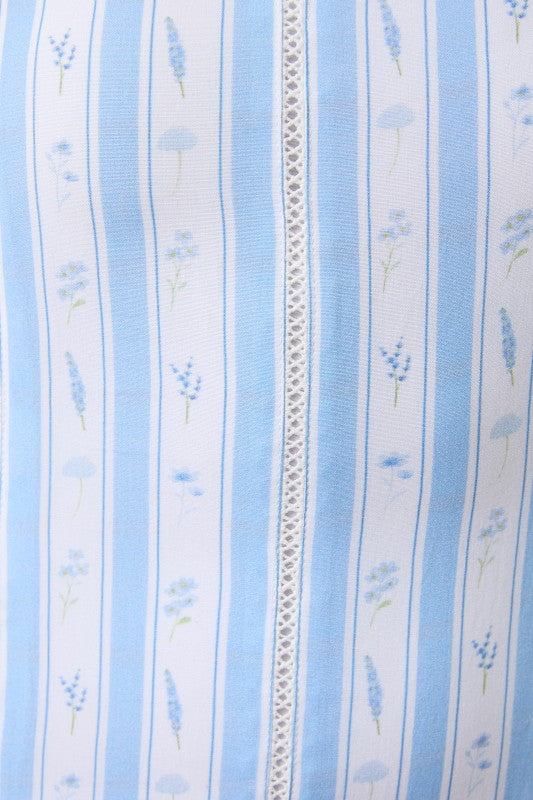 Spy Strap Drop Waist Lace Trim Detail Midi Dress