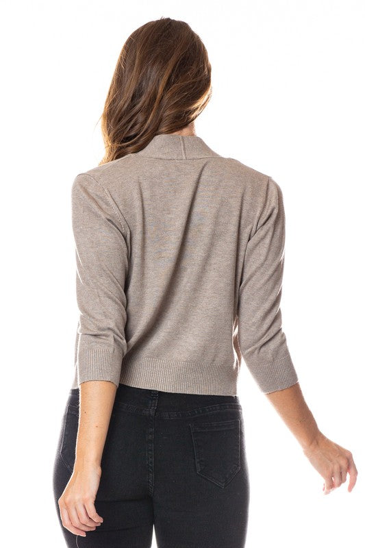 Open Knit Bolero Cardigan