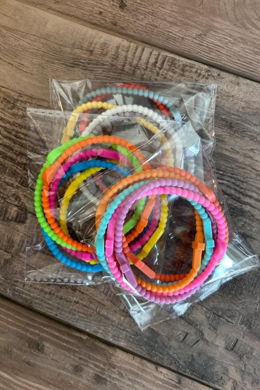 5 Pcs Jesus Cross Silicone Bracelet Pack (Assorted)