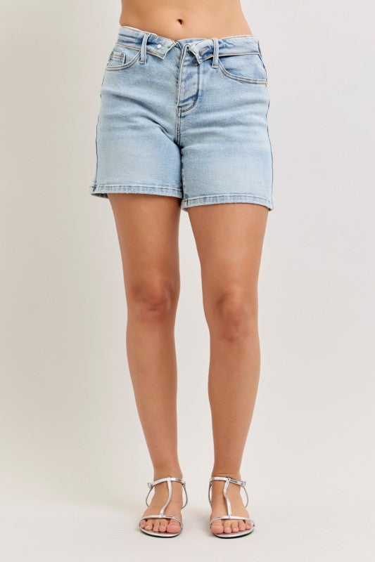 Hw Slim Short W/Foldover Waistband