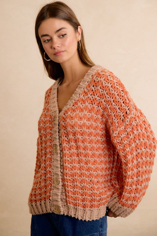 Thanksgiving Harvest Chunky Sweater Cardigan