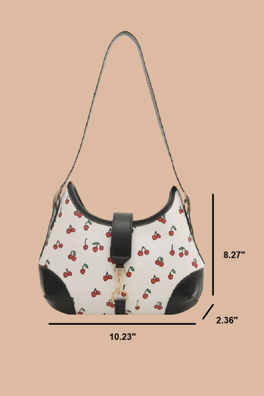 Cherry Pattern Hamptons Hobo Bag