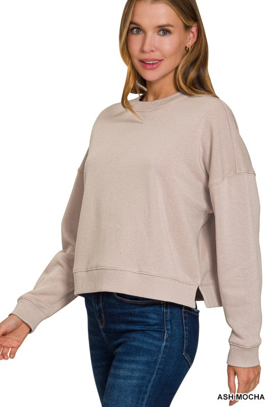 Fleece Long Sleeve Sweatshirts & Shorts Set