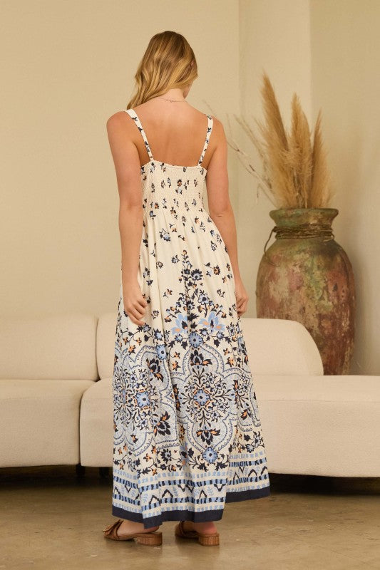 XI Sleeveless Printed Maxi Dress