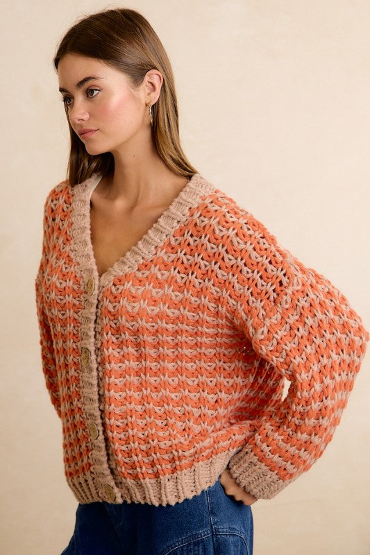 Thanksgiving Harvest Chunky Sweater Cardigan