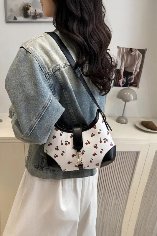 Cherry Pattern Hamptons Hobo Bag