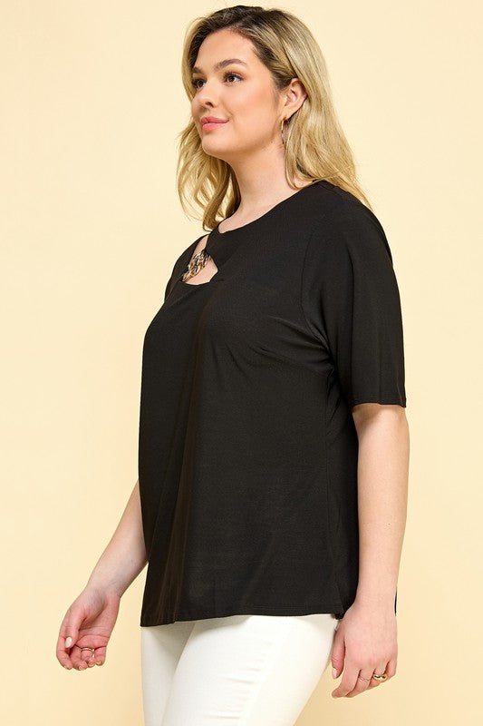 Plus Size Cut Out Top