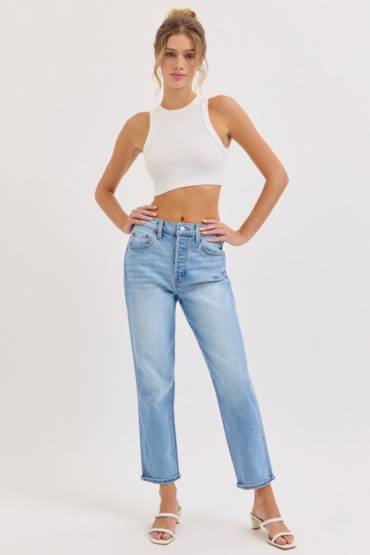 Boyfriend Crop with 3/4” Mini Single Cuffed