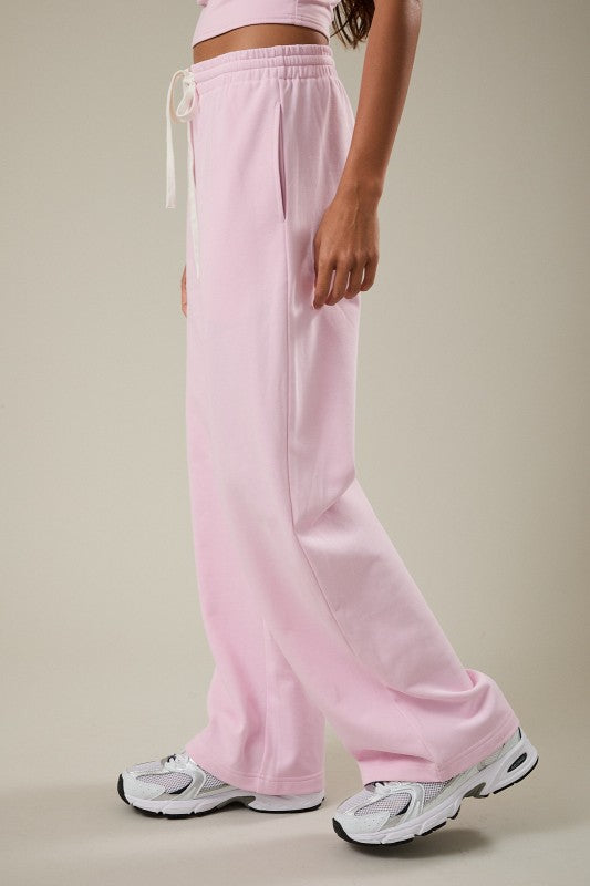 Mid-rise Wide Leg Sweatpants