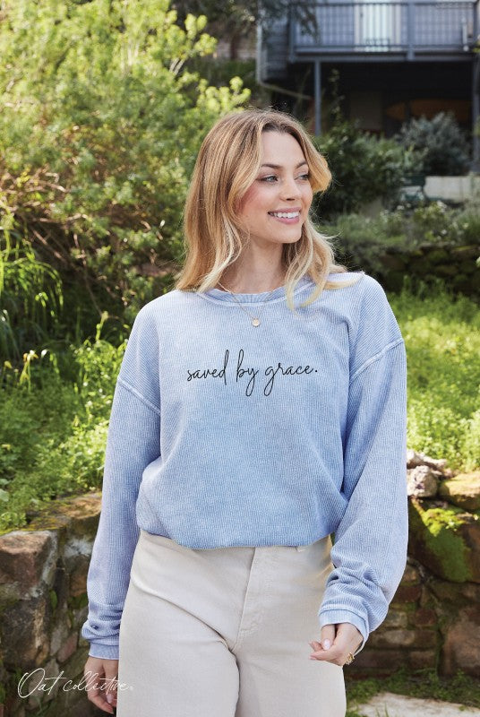 Saved By Grace Thermal Vintage Pullover