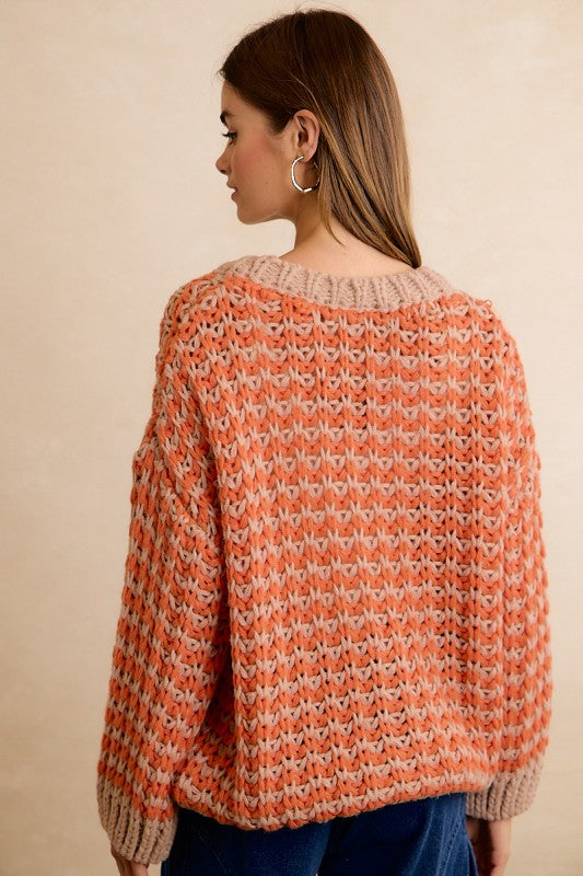 Thanksgiving Harvest Chunky Sweater Cardigan