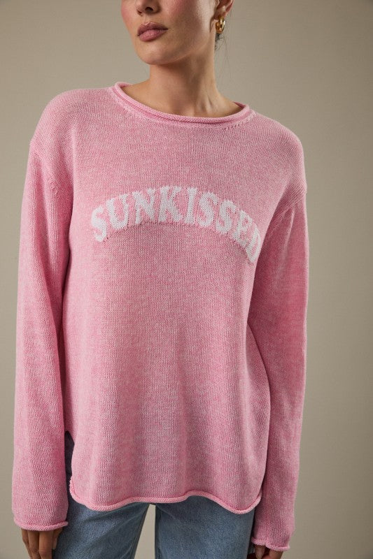 Round Roll Up Neck “sun-kissed” Lt Weight Sweater
