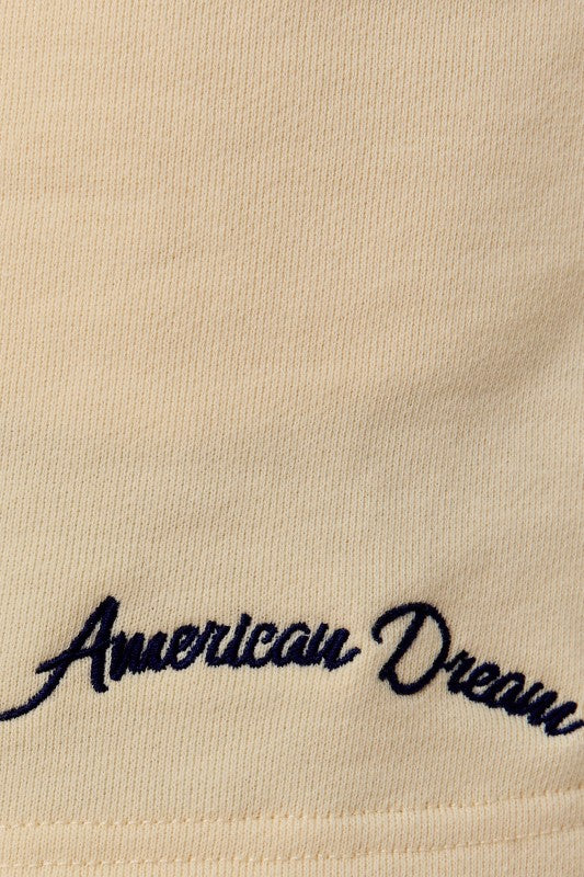 High Rise American Dream Embo Sweatshorts