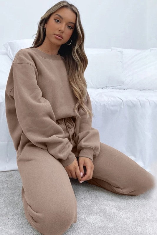 Outerwear Sets Pullover Sweatshirt & Sweatpants (Khaki)
