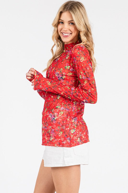 Floral Lace Long Sleeve Top