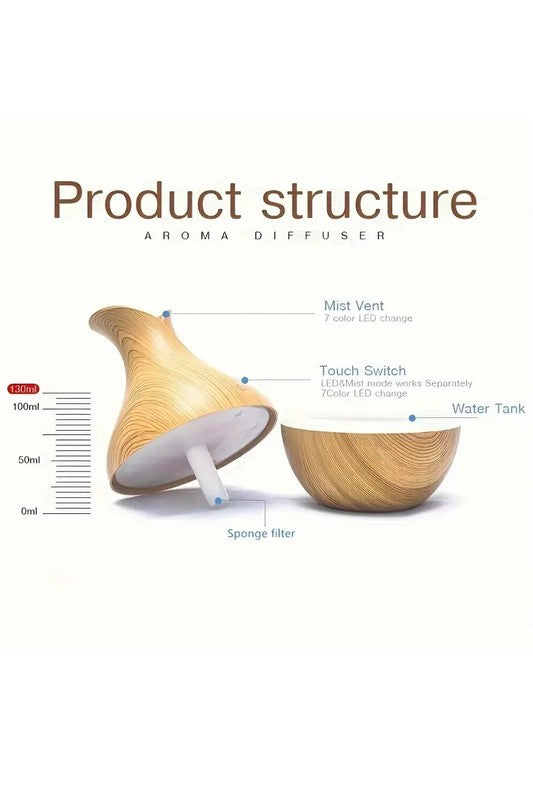 Floral Aroma Scent Diffuser Mist Humidifier (Light Wood)