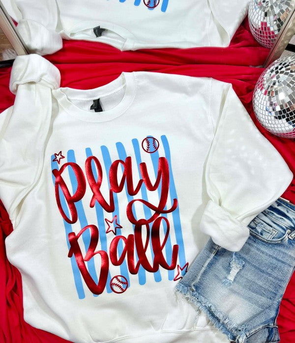 Play Ball Dtf/ Puff Vinyl Sweatshirt
