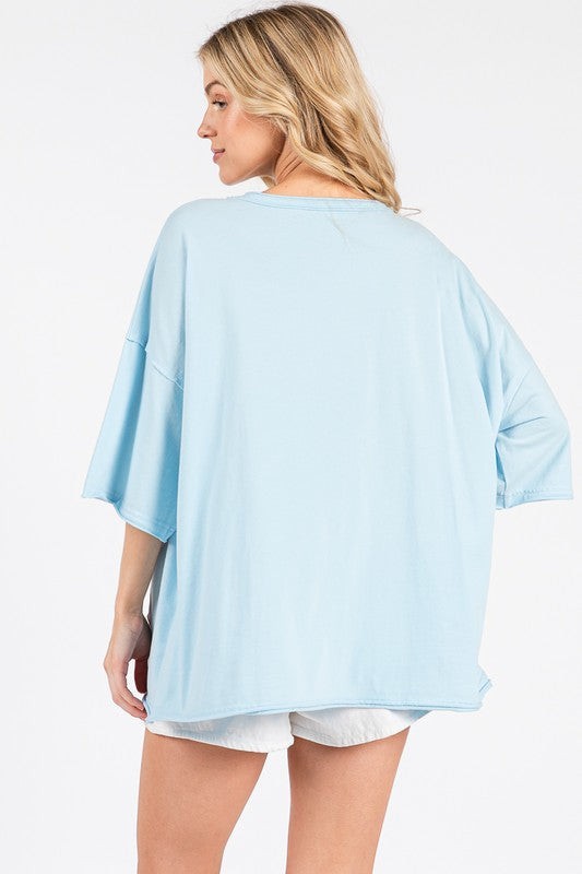 Washed Floral Patchwork Oversized Tee