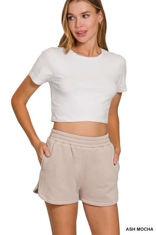 Fleece Long Sleeve Sweatshirts & Shorts Set