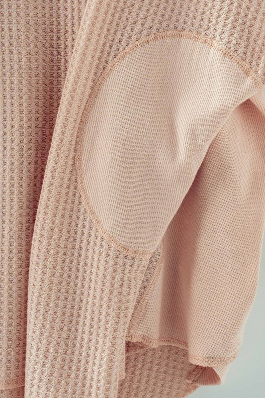 Waffle Knit Cotton Patch Top