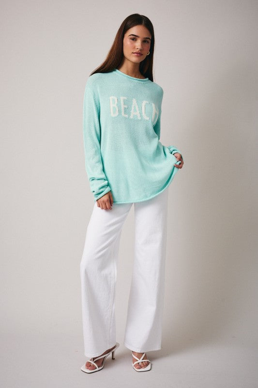 Round Neck Long Sleeve Beach Lightweight Sweater
