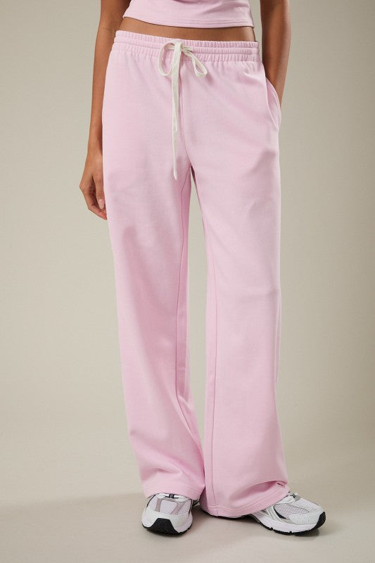 Mid-rise Wide Leg Sweatpants