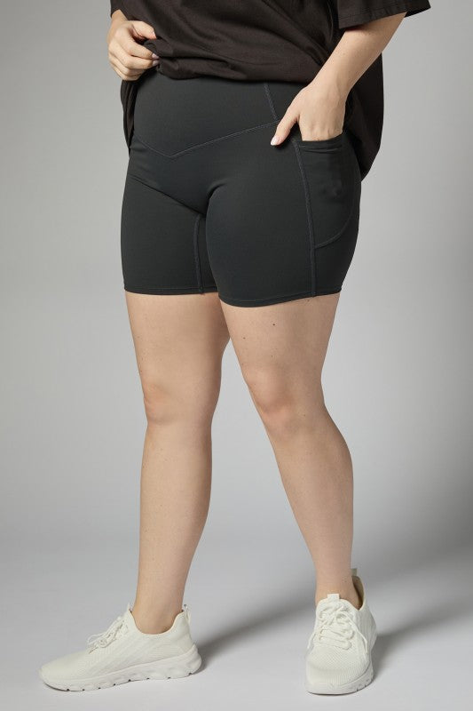 Tummy Control & Button Lifting Biker Shorts