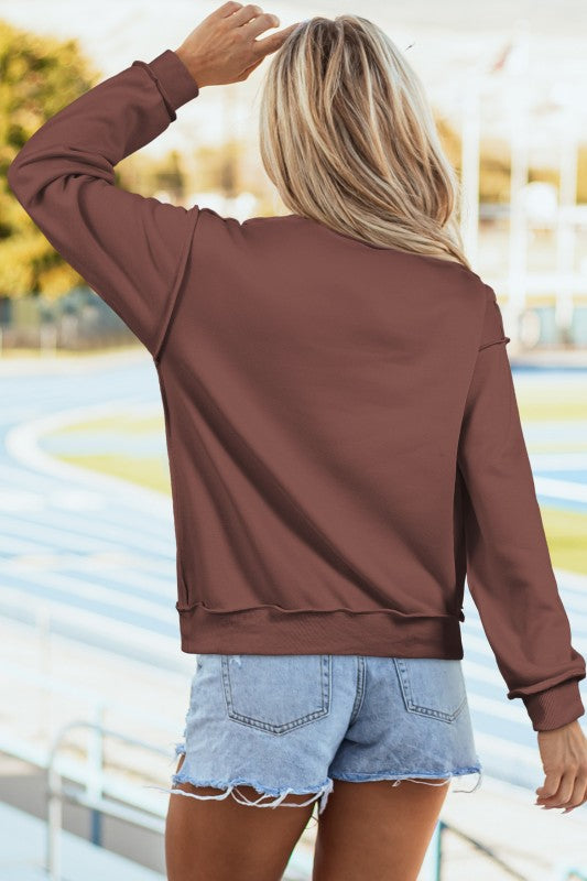 Mock Neck Camo Pray Graphic Sweatshirt