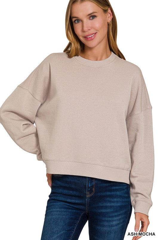 Fleece Long Sleeve Sweatshirts & Shorts Set