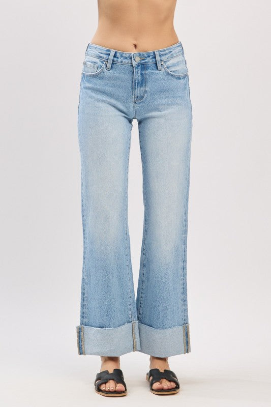 PETRA 153 Mid Rise Comfort Relaxed Flare W/Cuffed Hem