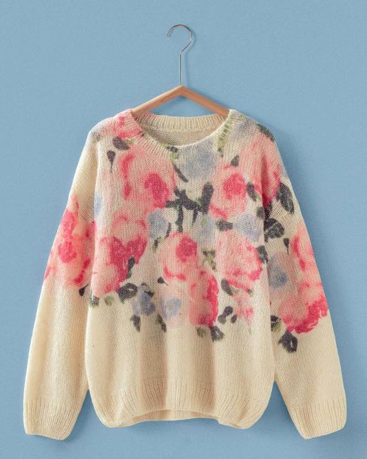 Floral Gold-Dust Knit Sweater