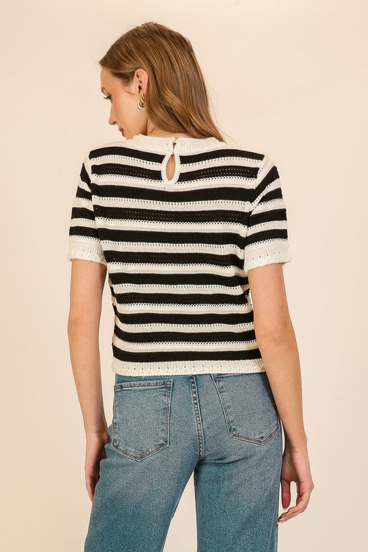 Striped Knit Sweater Top