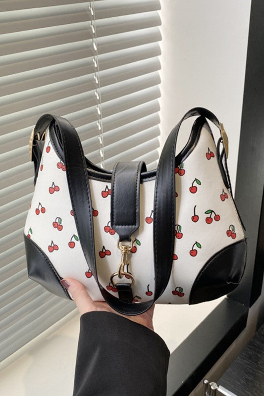 Cherry Pattern Hamptons Hobo Bag