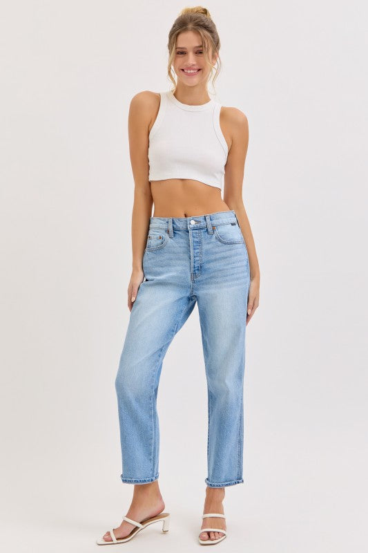 Boyfriend Crop with 3/4” Mini Single Cuffed