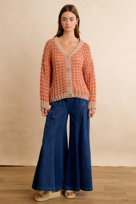 Thanksgiving Harvest Chunky Sweater Cardigan