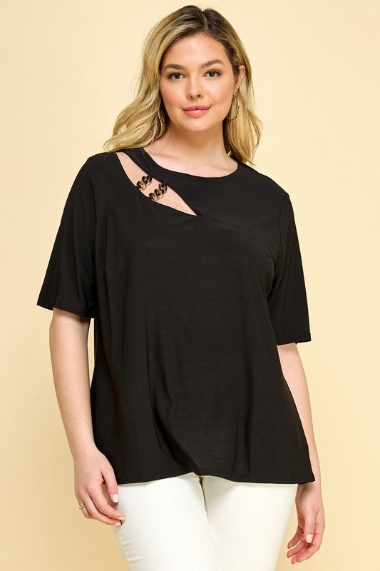 Plus Size Cut Out Top