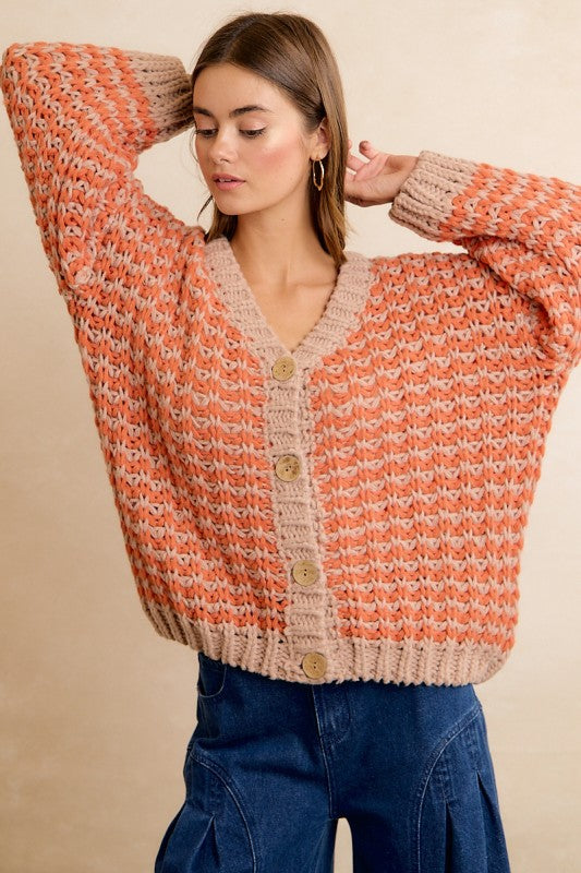 Thanksgiving Harvest Chunky Sweater Cardigan