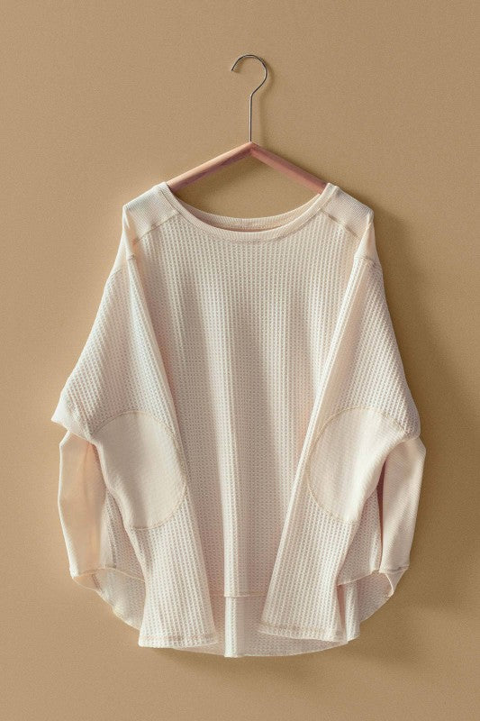 Waffle Knit Cotton Patch Top
