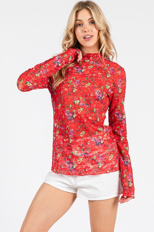 Floral Lace Long Sleeve Top