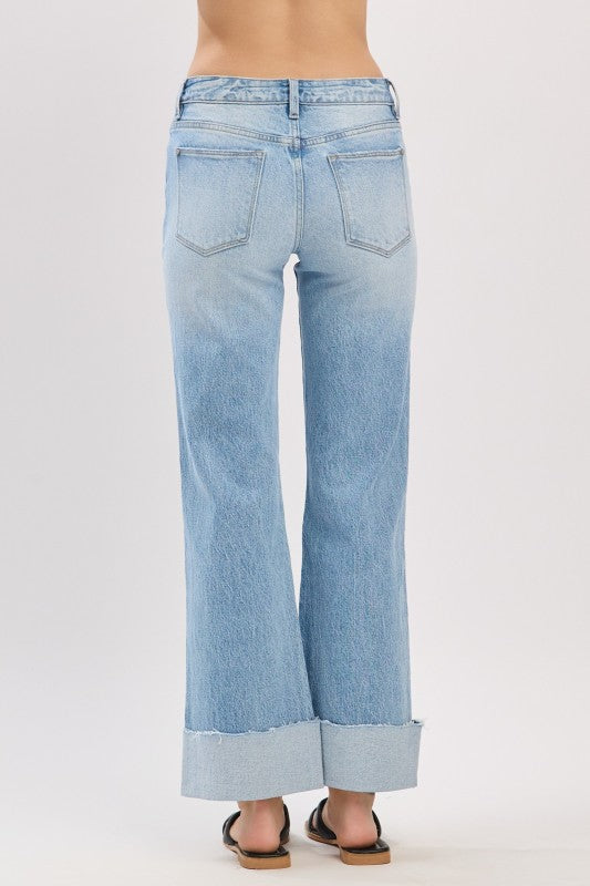 PETRA 153 Mid Rise Comfort Relaxed Flare W/Cuffed Hem