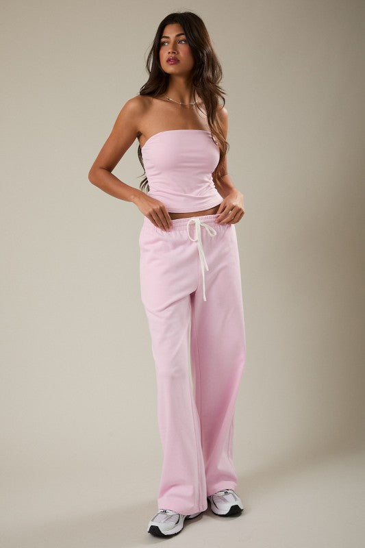 Mid-rise Wide Leg Sweatpants