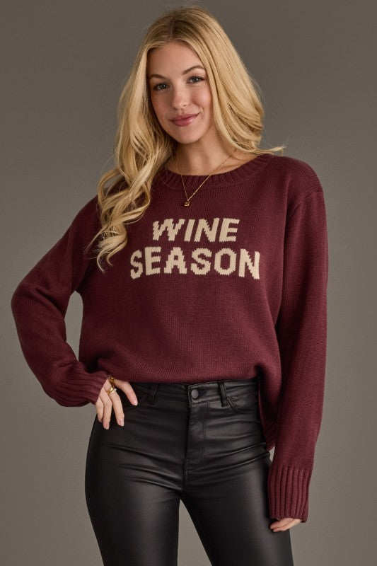 Burgundy & Ivory Wine Season Sweater