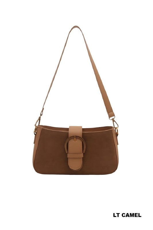 Elegant Suede Retro Buckle Bag