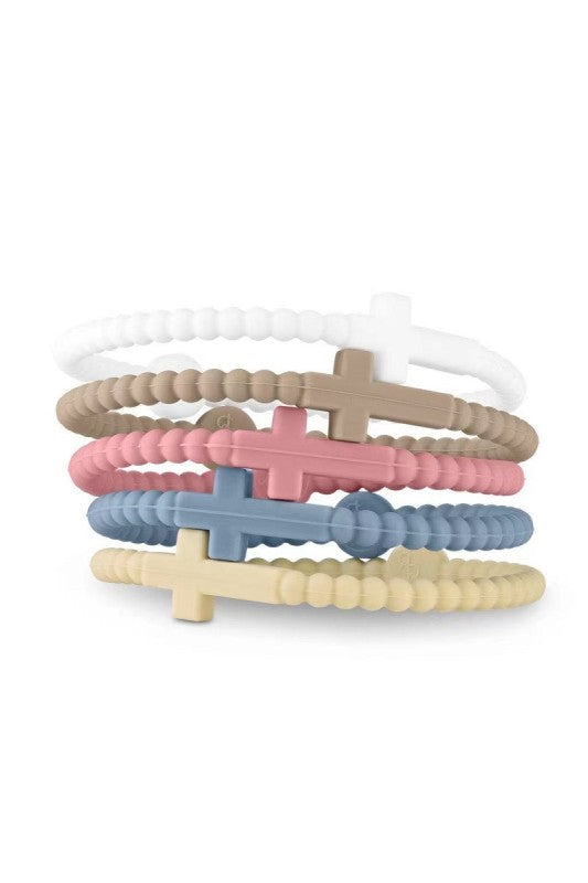 5 Pcs Jesus Cross Silicone Bracelet Pack (Assorted)