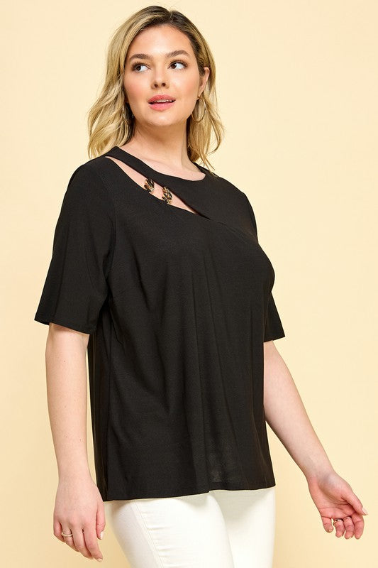 Plus Size Cut Out Top