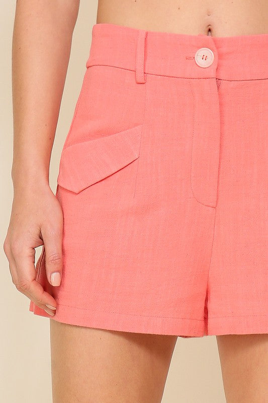High-Waisted Cargo Short With Front Slant Pockets