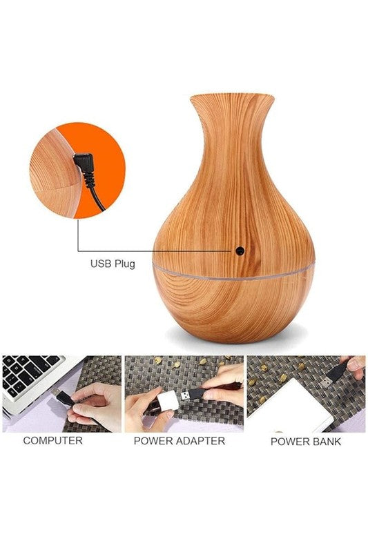 Floral Aroma Scent Diffuser Mist Humidifier (Light Wood)