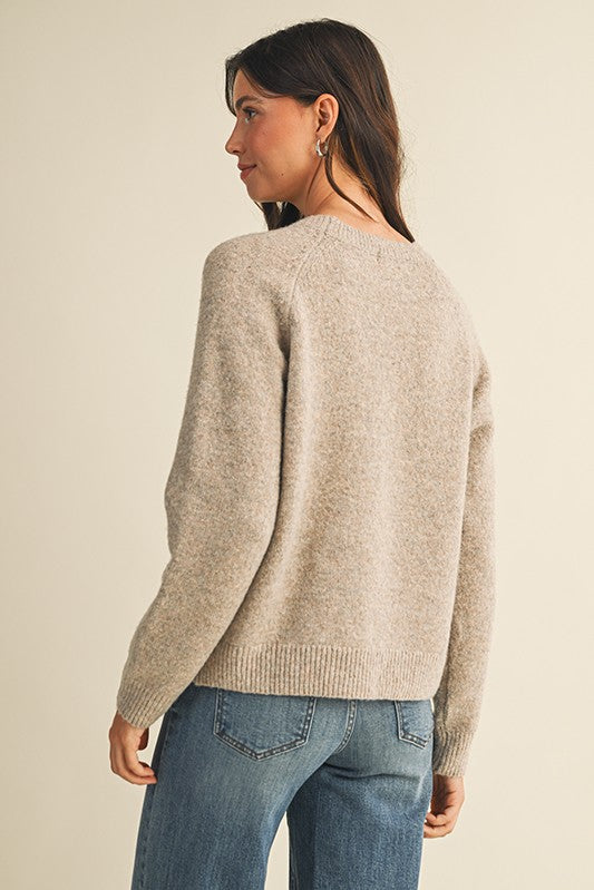 Textured Flower Embroidery Sweater